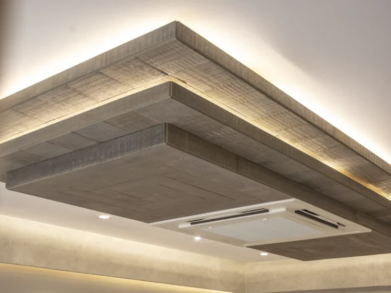 Ceiling cassette air conditioner in a commercial space
